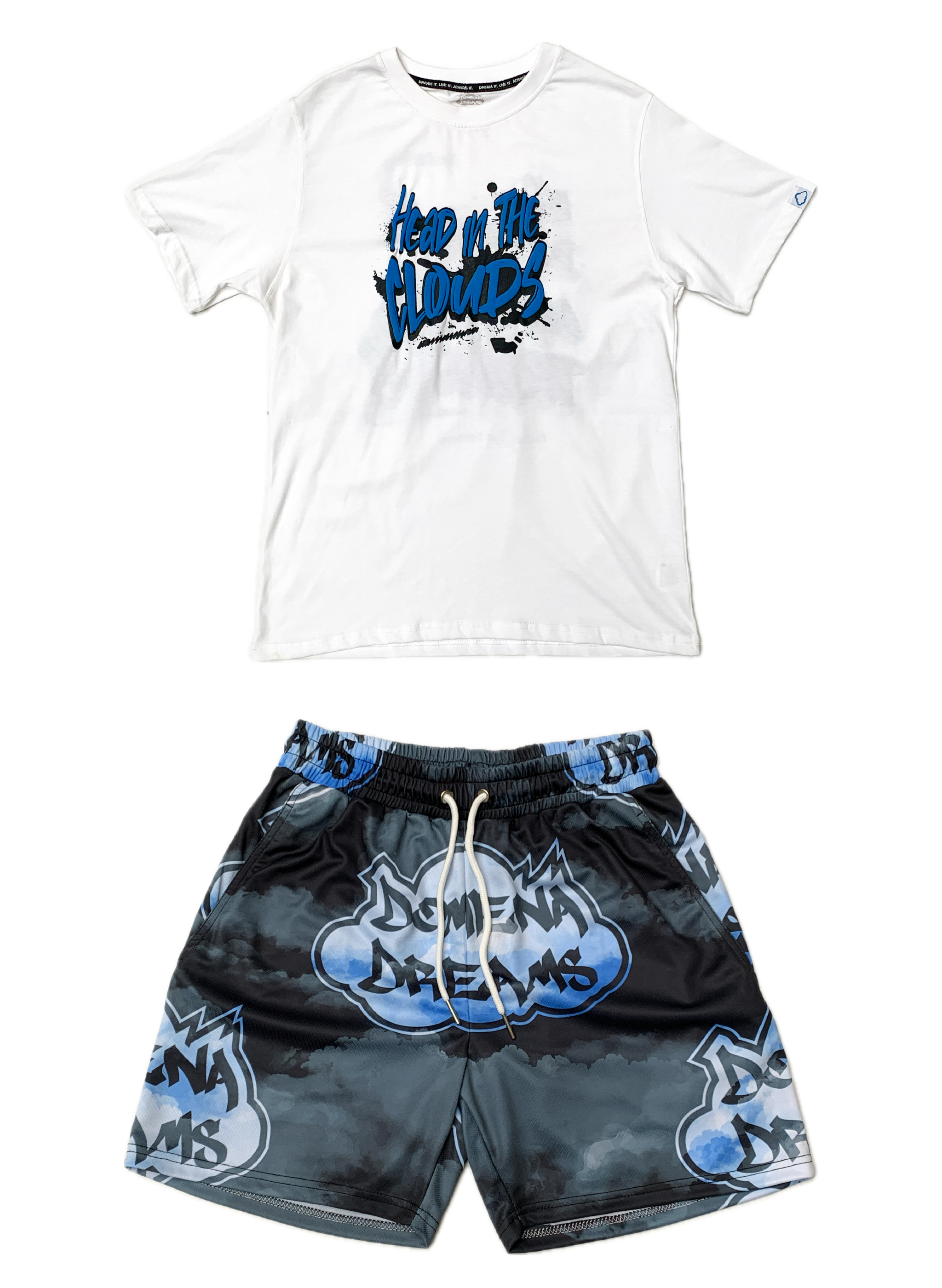 DOMENA DREAMS "HEAD IN THE CLOUDS" SHORTS SET (BLACK)