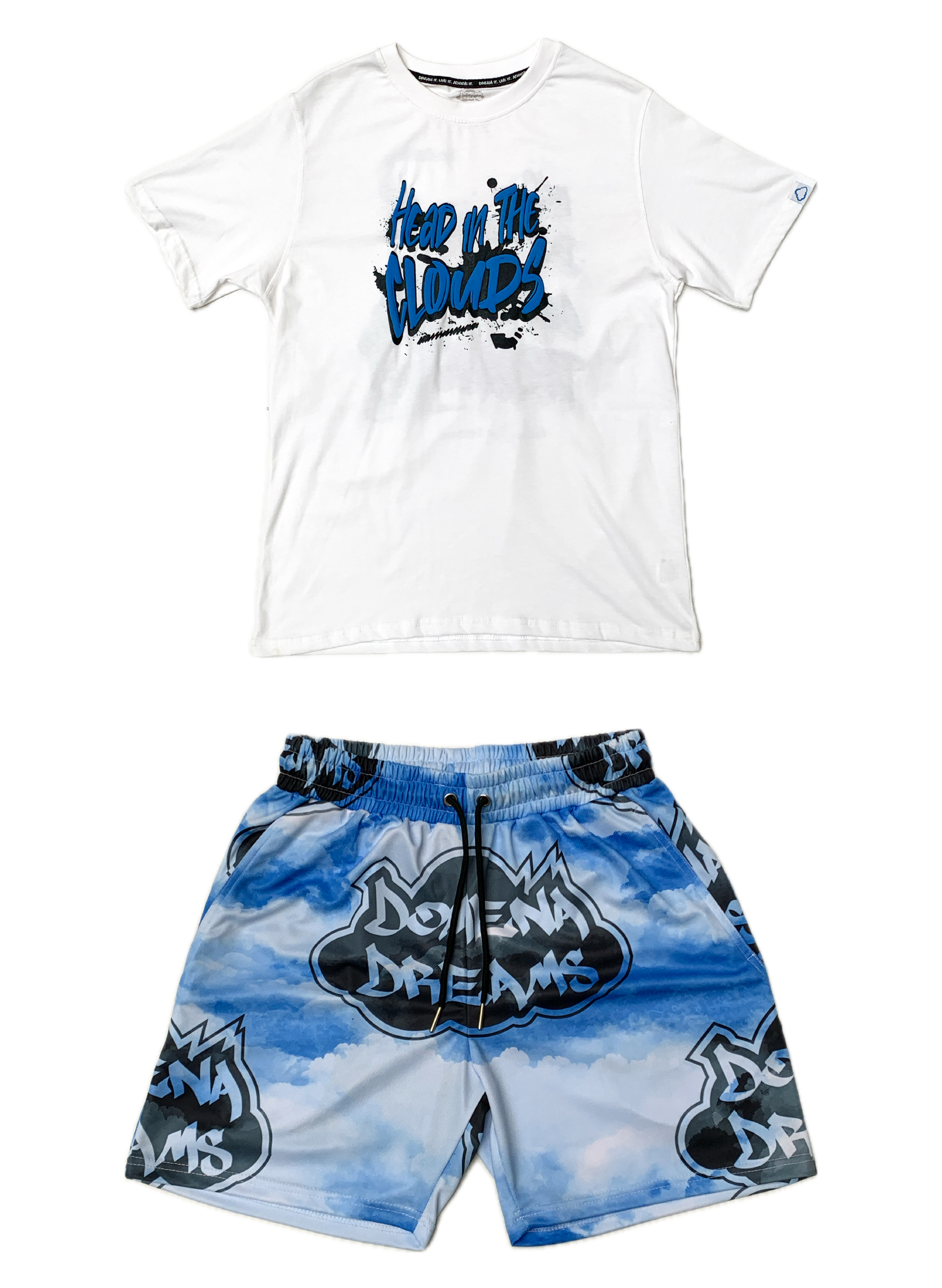 DOMENA DREAMS "HEAD IN THE CLOUDS" SHORTS SET (BLUE)